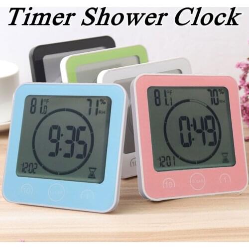 Digital Bathroom Clocks Thermometer Hygrometer Lcd Suction Cup Waterproof Shower Watches Temperature Humidity Meter Alarm
