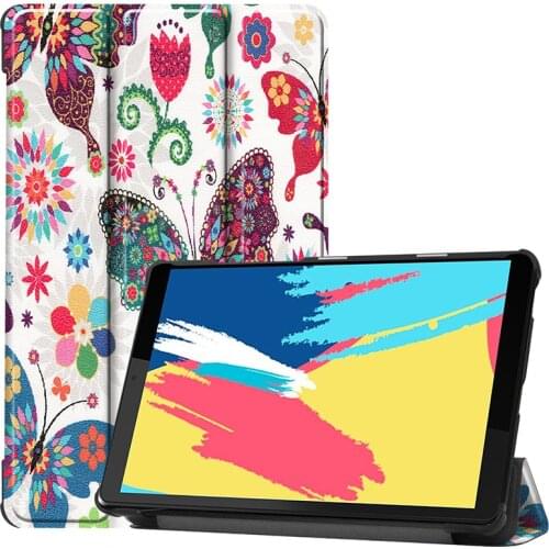 Painted Flip Cover for Lenovo Tab M8 HD TB-8505X/8505F Magnetic PU Leather Case for Lenovo Tab M8 FHD TB-8705F/8705N Tablet+Pen