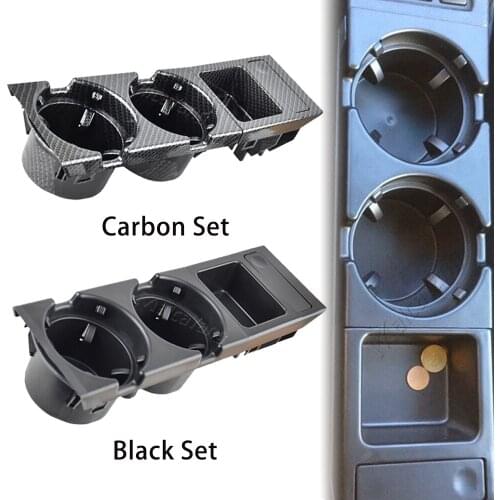For BMW (51-16-8-217-957) Black/Carbon Holder Coin Tray 51168217957 Dual Hole Car Front Center Console Storage Box 51169415183