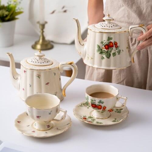 European Retro Tea Set Ceramic English Afternoon Tea Tea Set Domestic Ceramic Tea Set Teapot Teacup Coffee Cup Saucer