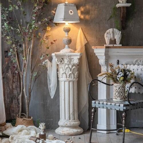 European-style Retro Old Wedding Roman Column Flower Shelf Villa Living Room Balcony Decoration Table