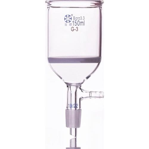 Filtration funnel,with grinding mouth sand board,Capacity 150ml,Joint 19/22,Sand board specifications G3,Bush funnel,sand board