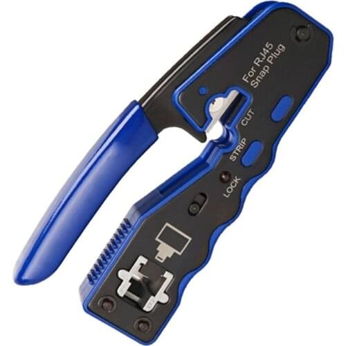 PProfessional RJ45 Crimp Tool Pass Through Cutter for Cat6 Cat5 Cat5e 8P8C Modular Connectors All-in-one Wire Tool