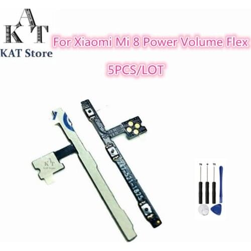 KAT 5PCS/LOT Power Volume Flex Cable For Xiaomi Mi 8 Side Key Button Flex Cable Best After-sales service