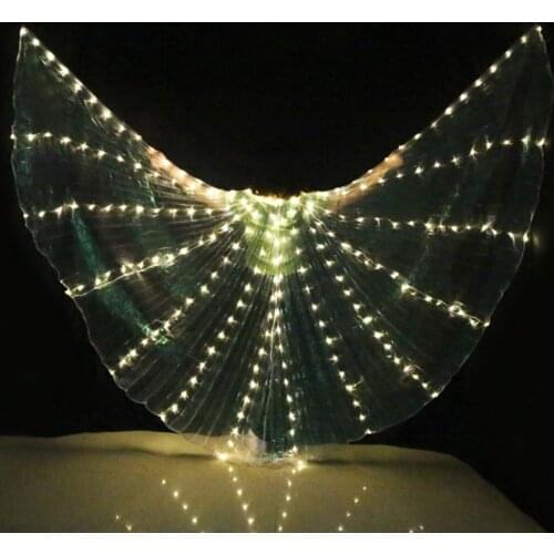 NEW Women Belly Dance Props 360 Degrees LED Shining Wings Girls Dance Wings Angle of Opening Dancer Props Wings No Sticks