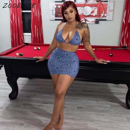 ZOOEFFBB Aesthetic print swimsuit 2 Piece Set Vacation Outfits Top and skirt Lounge Wear Matching Sets for Women Summer Clothes