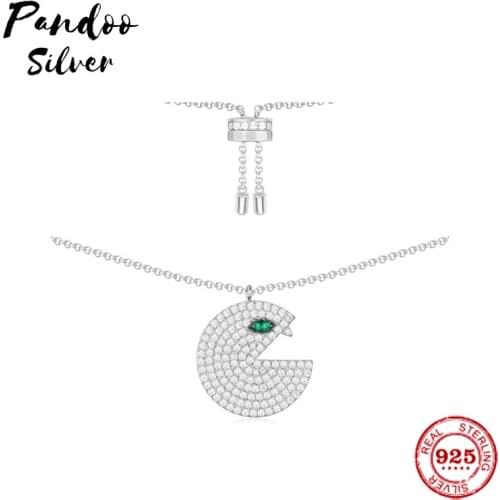 Fashion Charm Sterling Silver Copy 1:1 Copy,Adjustable Silver 'Pac' Necklace Women 2021 Jewelry Gift With Logo