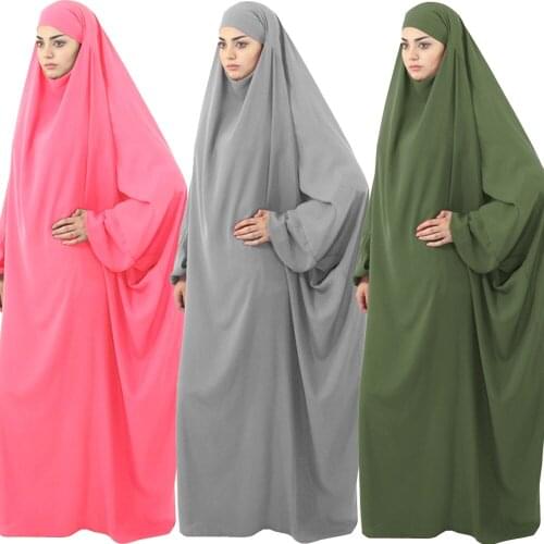 Muslim Women Khimar Full Cover Hooded Abaya Long Maxi Dress Islamic Prayer Robe Kaftan Jilbab Umrah Eid Ramadan Worship Service