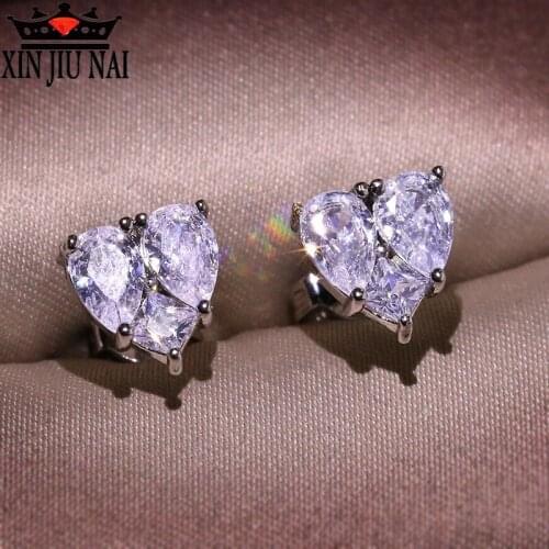 New arrival arrives exquisite fashion love simple ultra flash diamond heart-shaped temperament hypoallergenic female earrings