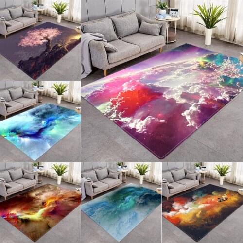 New Galaxy Space Stars Pattern 3D Printed Carpets For Living Room Bedroom Area Rugs Play Flannel Mat Kids Home Carpet Room Large