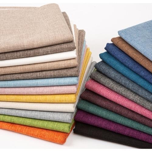 Solid Linen Fabric Home Textile Upholstery Fabric for Sofa,Curtain,Cushion,DIY Decor Black,White,Beige,Blue,Gray by the meter
