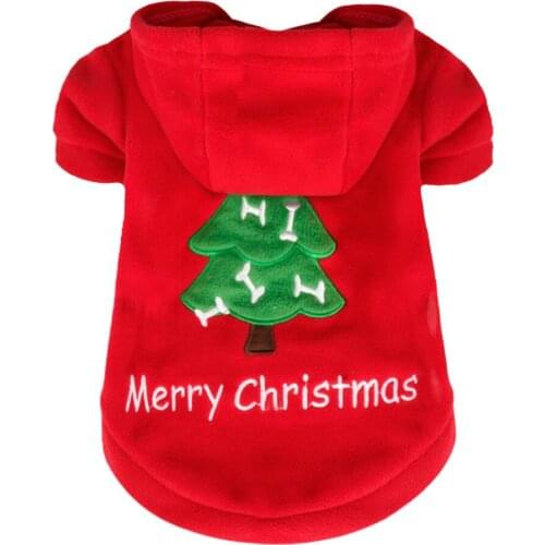 Pet Dog Coat Puppy Christmas Tree Hooded Coat Party Apparel Polar Fleece Dog Coats