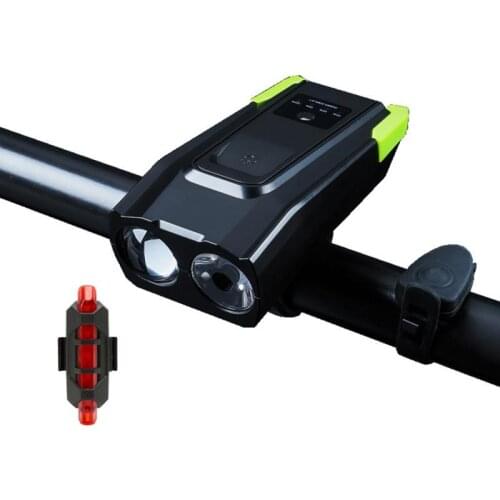4000mAh Smart Induction Bike Front Light Kit USB Rechargeable LED Taillight And Headlight With Horn FlashLight For Bicycle #ED