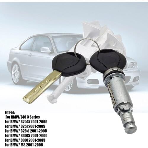 Suitable for 2001-2006 BMW E46 3 series door lock cylinder, with 2 keys 51217019975 51217019976