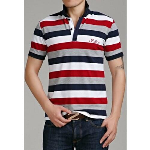 Casual Design Style Brand 95% Cotton Summer Striped POLO SHIRT Short Sleeves MenS Fashion Oversize 5XL 6XL Tops Tees Clothes