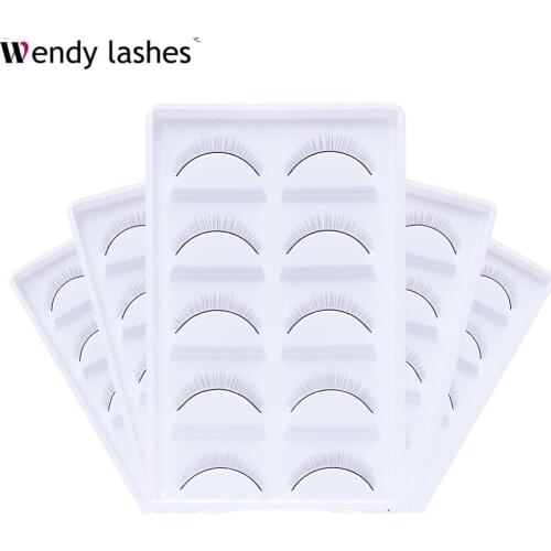 Training Lashes for Eyelash Extensions Easy Self-adhesive Practice Lashes Strip Natural Teaching Lashes Extensions 1/2/10pcs