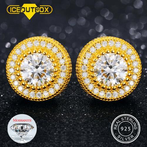 Luxury Moissanite Diamond Earrings For Women 2021 Real 925 Sterling Silver Stud Earring Wedding Engament Jewelry Trendy Style