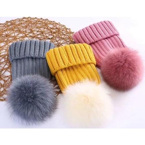 New real Raccoon fox fur brand winter hat pompom women hats for women High quality beanies cap bonnet femme girls casual hat
