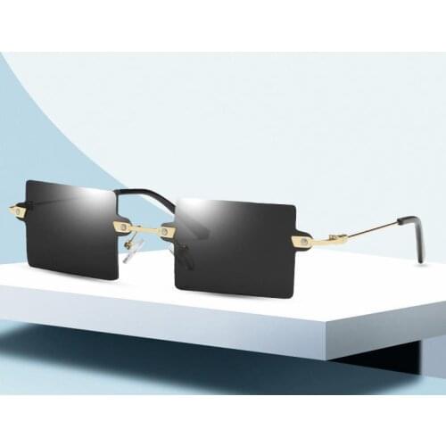 2021 Rimless square Punk Sunglasses Men Women Vintage Square Driving Sun Glass Frameless Gradient Fashion Eyewear Shades UV400