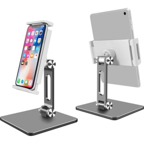 Foldable Multi-angle Adjustment Desktop Holder Universal for Phone & Tablet Aluminum Alloy Portable Stand for Watching Video