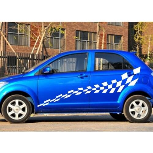 Car Decal Grids racing sport flags 87'' for March Vitz Vinyl Side Door Stickers ZC619