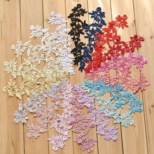 5Pairs(10Pieces)Water-soluble Embroidery Lace Flower Wedding Dress Decoration Bridal Headdress DIY Lace Handmade DIY Materials