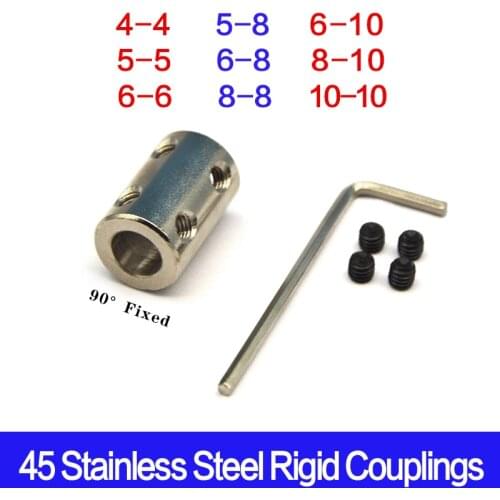 High strength CNC Motor Shaft Coupler 4/5/6/8/10mm rigid couplings 45 steel steel coupling drive motor extension shaft