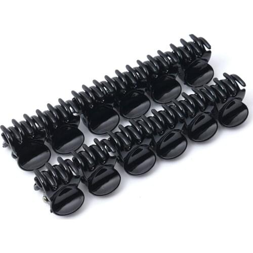 6PCS Fashion Women crab Hair claw clip Girls Black Plastic Mini Hairpin Claws Hair Clip Clamp For Women Gifts Headwear 1.3*1.5cm