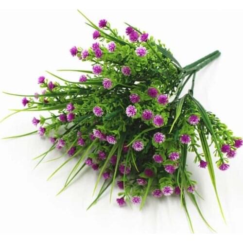 Green plastic grass plant artificial flower babysbreath wedding home christmas decoration party office flower