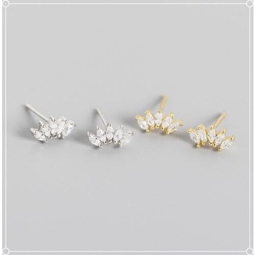 Horse Eye Stud Earrings for Women Flower Earrings Gold Color 925 Sterling Silver Chic Office Ladies Piercing 2021 M4