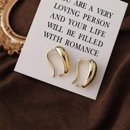 2021 New Geometric Irregular Metal Trendy Temperament Stud Earrings For Women Fashion Jewelry U Shape Oorbellen Pendientes