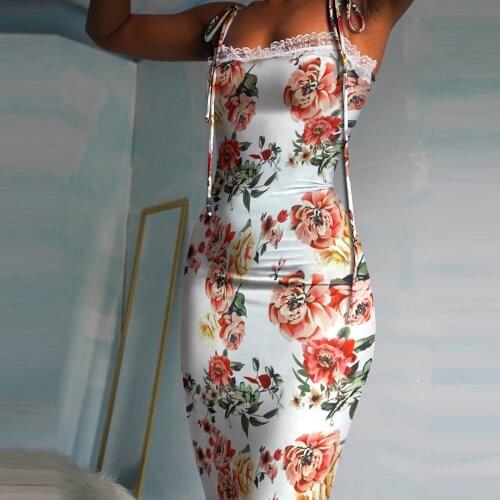 Women Casual Mini Dress Sleeveless Camis Lace Printed Ladies Slim Summer Clothes Bandage Dress Fashion 2021 vestido de mujer g4