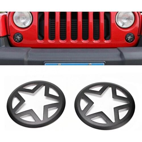 1Pair Car Fog Light Lamp Cover Protect Trim Fit for Jeep Wrangler JK & Unlimited 2 doors and 4 doors 2007-2017 Car Accessories