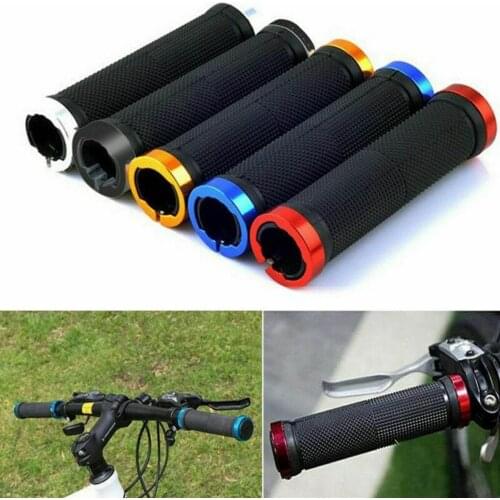 1 pair MTB BMX Road Cycling Handlebar Grips Anti-Skid Rubber Bicycle Grips Mountain Bike Lock On Bicycle Handlebars End Grips