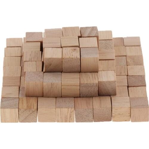 100Pieces Wooden Building Blocks Toy Set Pine Wood Kids Math Educational Toy