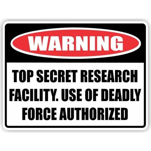 11333# 13cm/17cm Removable Decal Sticker TOP SECRET RESEARCH Facility Car Sticker on Bumper Rear Window Laptop