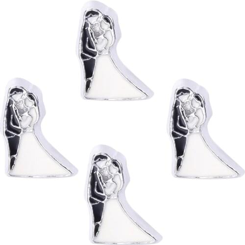 20Pcs/lot Wedding Bride and Groom Floating Charms Handmade Living Memory Anniversary Gift Jewelry