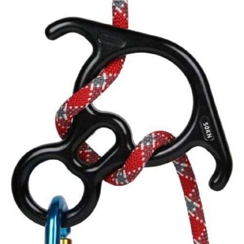 Climbing Gear Downhill Equipment Rigging Plate 50kN Rescue Figure 8 Descender with Large Bent-Ear