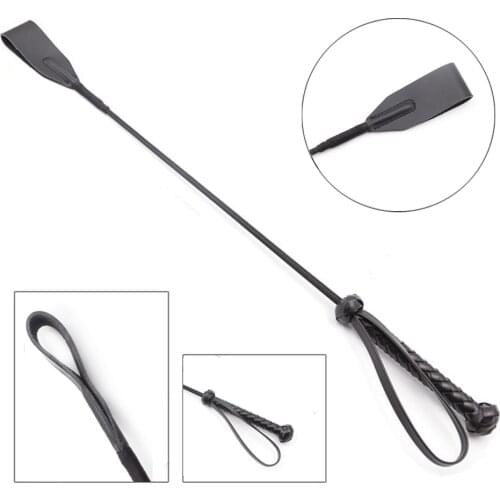 CamaTech 61CM/24" Horse Whip PU Leather Spanking Knout With Sword Handle Lash Fetish Flogger BDSM Adult Game Sex Toys For Couple