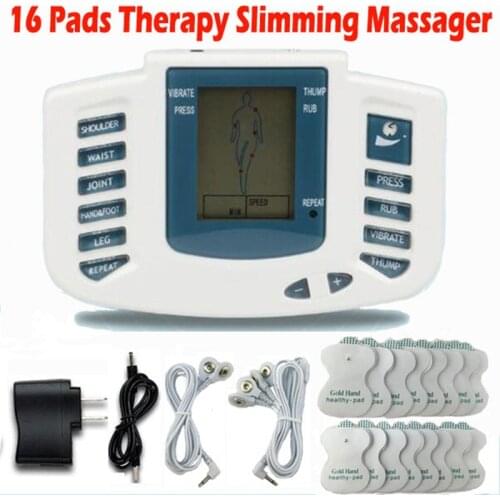 TENS Unit Machine Muscle Stimulator EMS Body Acupuncture Slimming Massager 16 Pads Digital Therapy for Back Neck Health Care