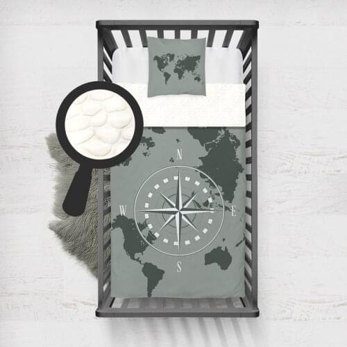 Kids Minky Blanket Super Soft and Warm Baby Blankets Children for Couch and Bed Dark Green Compass Model 218