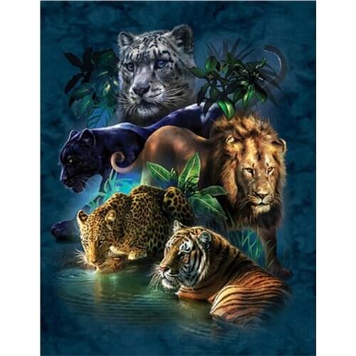 Diy 5d diy diamond painting Lions and tigers Diamond Embroidery full square diamond mosaic Picture Of Rhinestone,wall Decor C60
