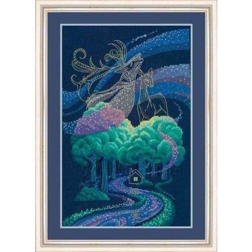 Factory Embroidery Magic Forest Cross Stitch Kits for Christmas Stockings with 100% Cotton Floss & Free Shipping for Home Decor
