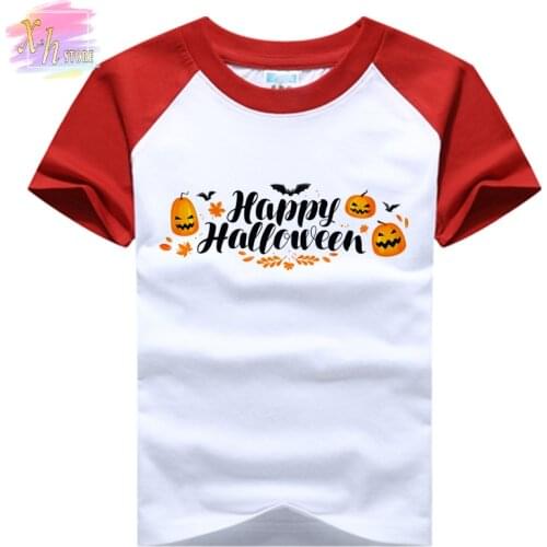 Halloween T-Shirt Funny Print T-shirt Girls Summer Top Boys Fashion Pumpkin T-shirt