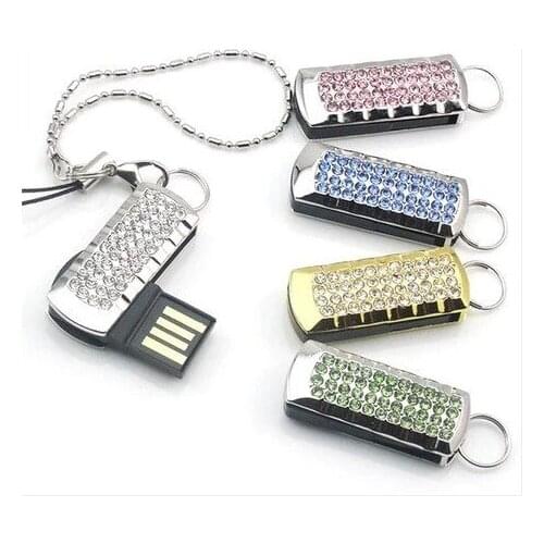 Best Selling Crystal Pen Drive 16GB 32GB Jewelry Waterproof Mini USB Flash Drive 1TB 2TB USB Memory Stick Pendrive 128GB 64GB
