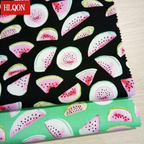 HLQON cotton printed watermelon fabric used for Textile patchwork sewing women dress clothing skirt shoe by 100x150cm