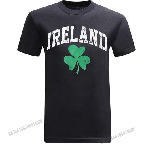 Ireland Irish Shamrock Clover Mens T-Shirt Popular Young T Shirt Cotton Tops & Tees Family
