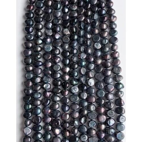 Women jewelry making 9-10mm black natural cultured freshwater baroque pearl strands