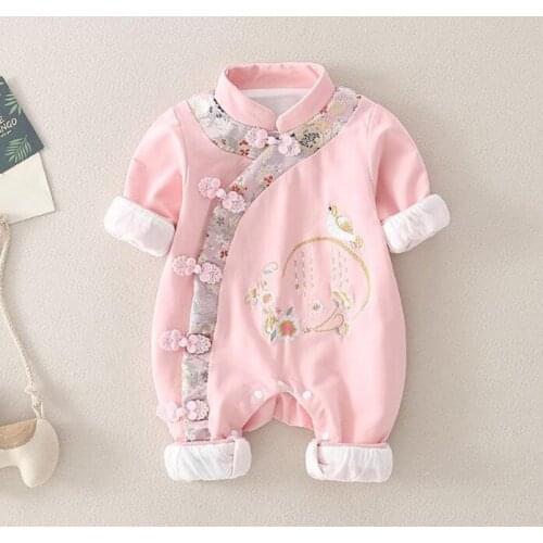 Chinese style girl jumpsuit cotton climbing thick clothing