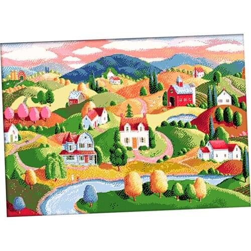 Landscape Dimensions Counted Cross Stitch Kit for Girls Boys 14CT 66 x 49cm